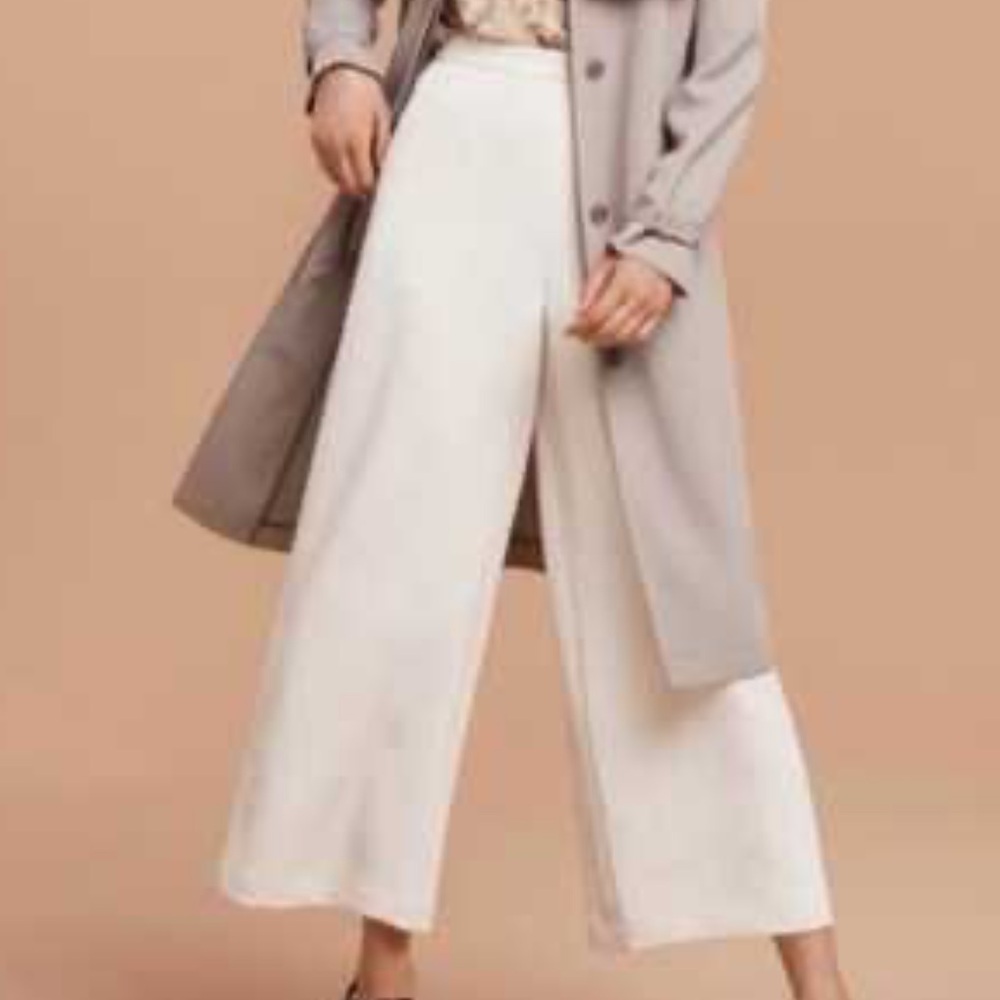 Aritzia Wilfred Lalemant Pant, High Waisted Wide Leg, 58948 Size 10 White